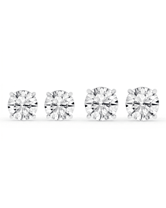 5 - 10 ct. tw. 4-Prong Round Stud with Friction/Standard Post in 14K White Gold
