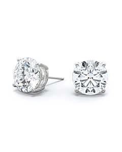 3 ct. tw. Round 4-Prong Screw Back Studs in 14k White Gold
