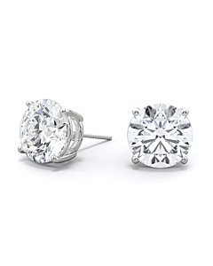 4 ct. tw. Round 4-Prong Screw Back Studs in 14k White Gold