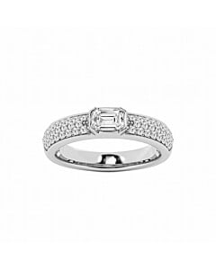 1 ct. tw. Emerald Bezel Set Pave Fashion Band