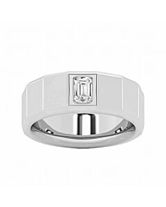 3/4 ct. tw. Emerald Men's Solitaire Wedding Band