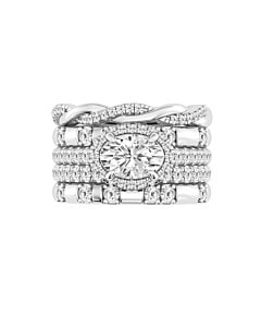 2 1/4 ct. tw. Oval East-West Halo Stackable Ring