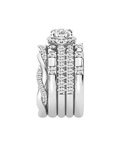 Oval East-West Halo Stackable Ring