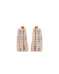 Round Triple Row Hoop Earrings