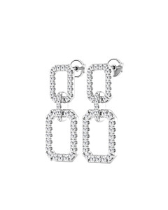 Round Double Rectangle Drop Earrings