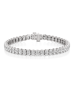 15 ct. tw. Oval Lab Grown Diamond Tennis Bracelet in 14k White Gold