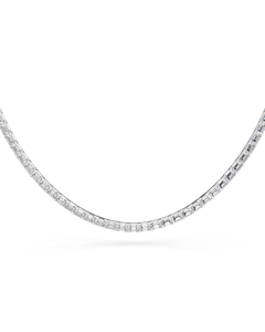 20 ct. tw. East West Emerald Tennis Necklace in 14kt White Gold