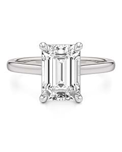 3 ct. Emerald Lab Grown Diamond Solitaire Ring in 14k White Gold