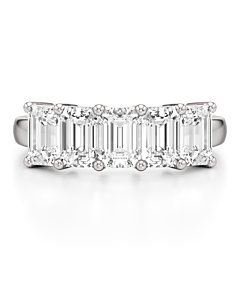 3 ct. tw. Emerald Five-Stone Band in 14k White Gold