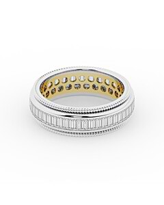 1 1/4 ct.tw. Baguette Channel Set Eternity Band in 14k White and Yellow Gold
