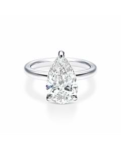 4 ct. Pear Diamond Solitaire Ring in 14k White Gold
