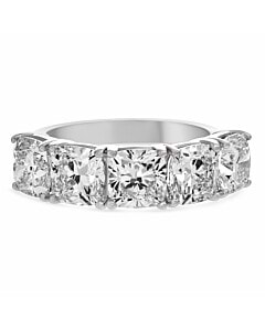 5 ct. tw. Cushion Five-Stone Band in 14K White Gold