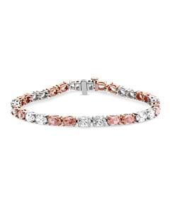 9 1/4 ct. tw. Fancy Pink Oval Bracelet in 14K White and Rose Gold