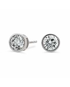 1 1/2 ct. tw. Round Bezel Stud Earrings in 14K White Gold