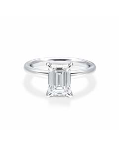 2 ct. Emerald Diamond Solitaire Ring in 14k White Gold