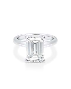 5 ct. Emerald Diamond Solitaire Ring in 14k White Gold