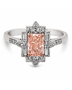 1 1/2 ct. tw. Fancy Pink Radiant-Cut Engagement Ring in 14K Rose and White Gold