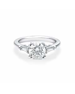 1 3/4 ct. tw. Round 3 Stone Baguette Ring in 14k White Gold