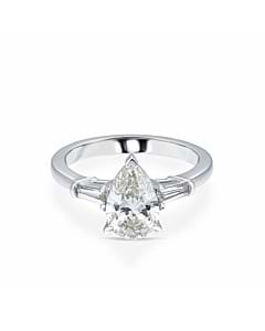 1 3/4 ct. tw. Pear 3 Stone Baguette Ring in 14k White Gold