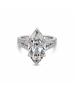 5 1/2 ct. tw. Marquise Lab Grown Diamond Pave Engagement Ring in 14kt White Gold