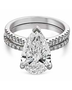 4 1/2 ct.tw. Pear Lab Grown Diamond Bridal Set in 14K White Gold