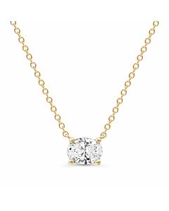 3/4 ct. tw. Oval Solitaire Pendant in 14k Yellow Gold