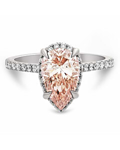 2 1/4 ct tw. Fancy Pink Pear Engagement Ring in 14K White Gold