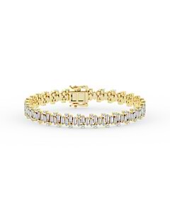 6 1/2 ct. tw. Baguette and Round Lab Grown Diamond Bracelet in 14k Yellow Gold