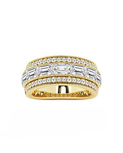 2 3/4 ct. tw. Emerald Triple Row Fashion Band