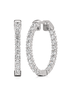 3 ct. tw. Round Hoop Earrings in 14kt White Gold