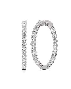 4 ct.tw. Hoop Earring in 14k White Gold