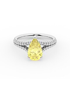 2 2/5 ct.tw. Yellow Pear Split Shank Engagement Ring in 14K White Gold