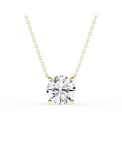 3 ct.tw. Round Solitaire Pendant in 14k Yellow Gold