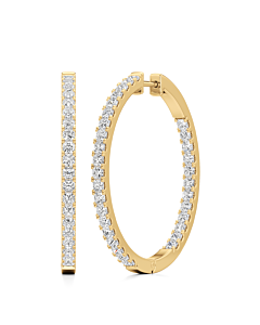 2 - 6 ct. Minimalist Princess-Cut Hoops